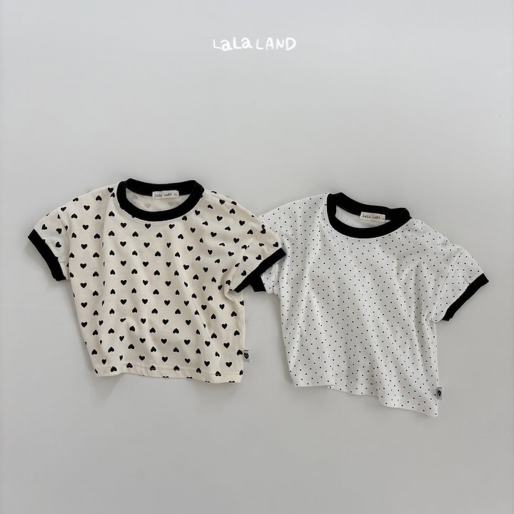 Lalaland - Korean Children Fashion - #kidsshorts - Heart Dot Tee