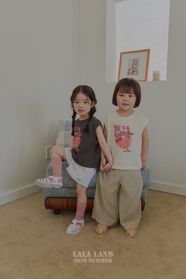 Lalaland - Korean Children Fashion - #kidsstore - Love Rabbit Sleeveless Tee - 9