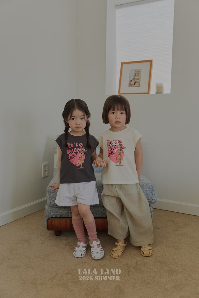 Lalaland - Korean Children Fashion - #kidzfashiontrend - Love Rabbit Sleeveless Tee - 10
