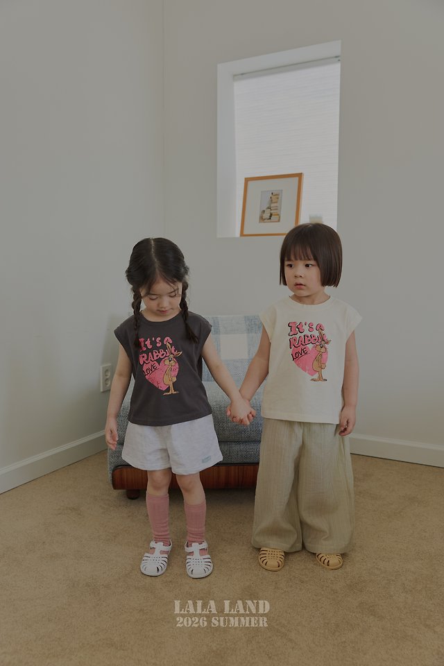 Lalaland - Korean Children Fashion - #littlefashionista - Love Rabbit Sleeveless Tee - 12