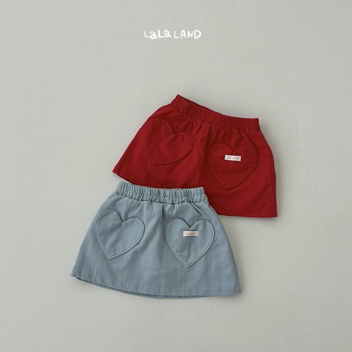 Lalaland - Korean Children Fashion - #littlefashionista - Heart Mini Skirt