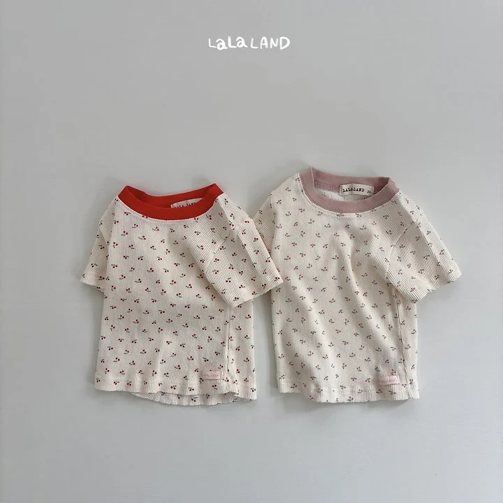 Lalaland - Korean Children Fashion - #magicofchildhood - Cherry Short Sleeve Tee