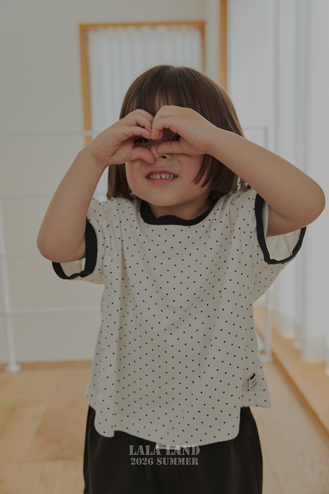 Lalaland - Korean Children Fashion - #magicofchildhood - Heart Dot Tee - 6