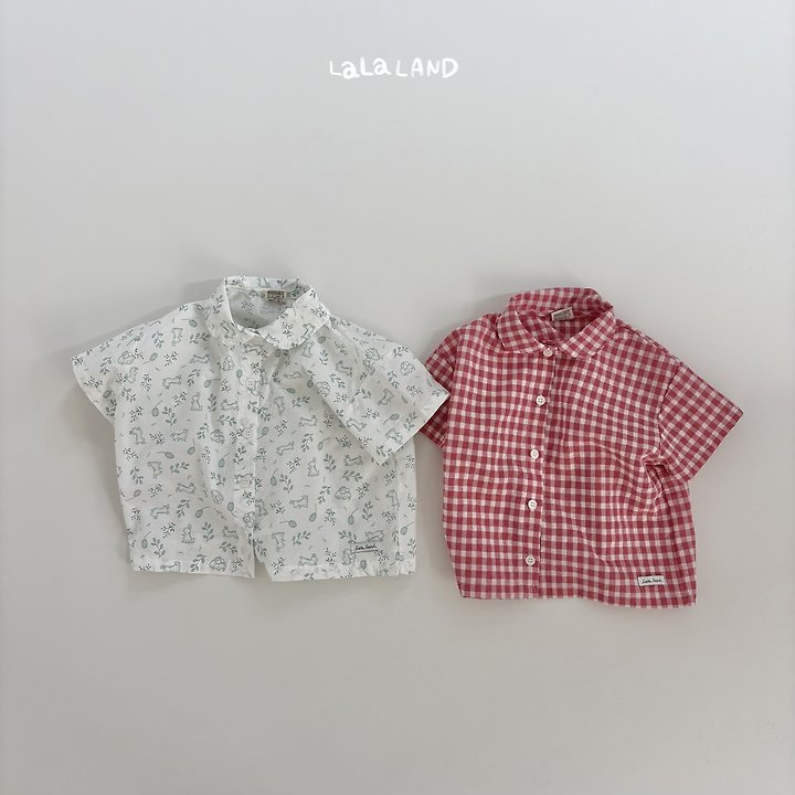 Lalaland - Korean Children Fashion - #todddlerfashion - Tilda Short Sleeve Shirt (Red)
