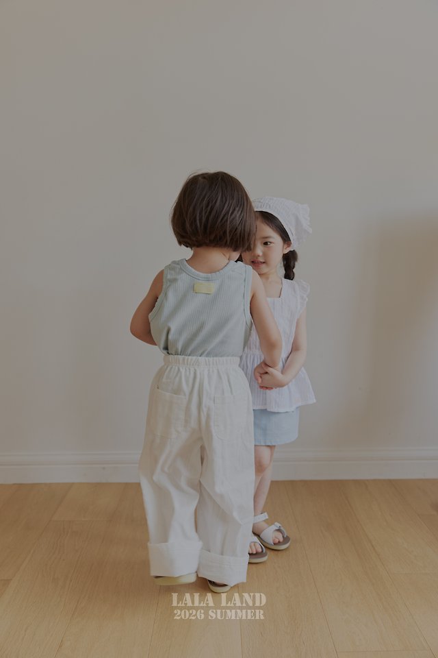 Lalaland - Korean Children Fashion - #prettylittlegirls - Summer Slub Roll-Up Pants - 4