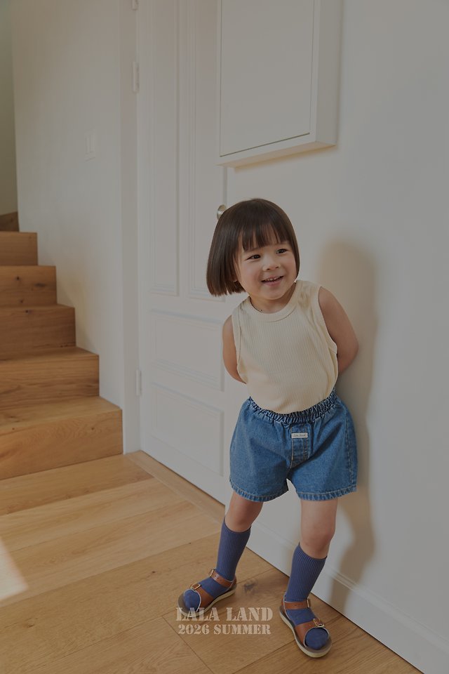 Lalaland - Korean Children Fashion - #toddlerclothing - Point Denim Shorts - 8