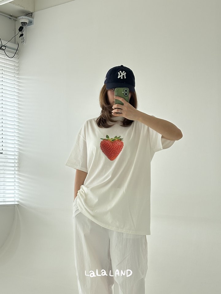 Lalaland - Korean Women Fashion - #womensfashion - Mom Berry Apple Tee