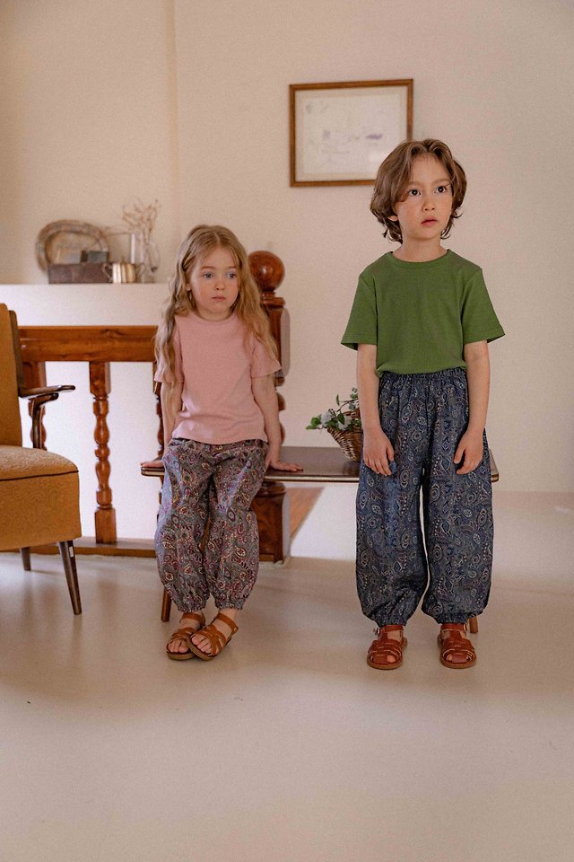 Lenua - Korean Children Fashion - #littlefashionista - Paisley Jogger Pants - 6