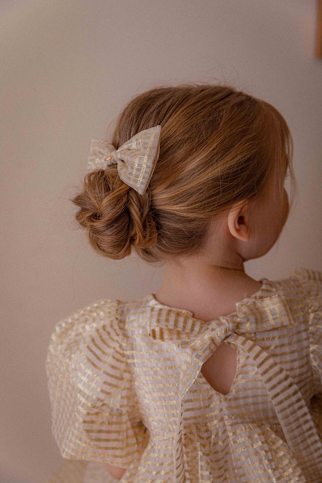 Lenua - Korean Children Fashion - #prettylittlegirls - Golden Ribbon Hairpin - 2