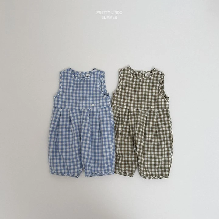 Lindo - Korean Baby Fashion - #babyboutique - Check Jumpsuit