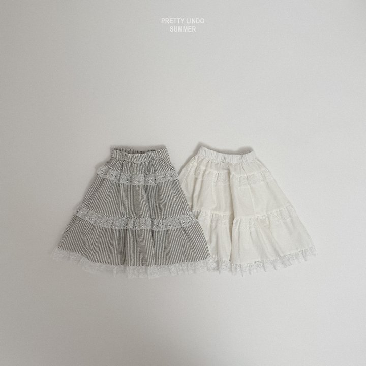 Lindo - Korean Baby Fashion - #babyboutique - Mary Tiered Skirt (Ivory)