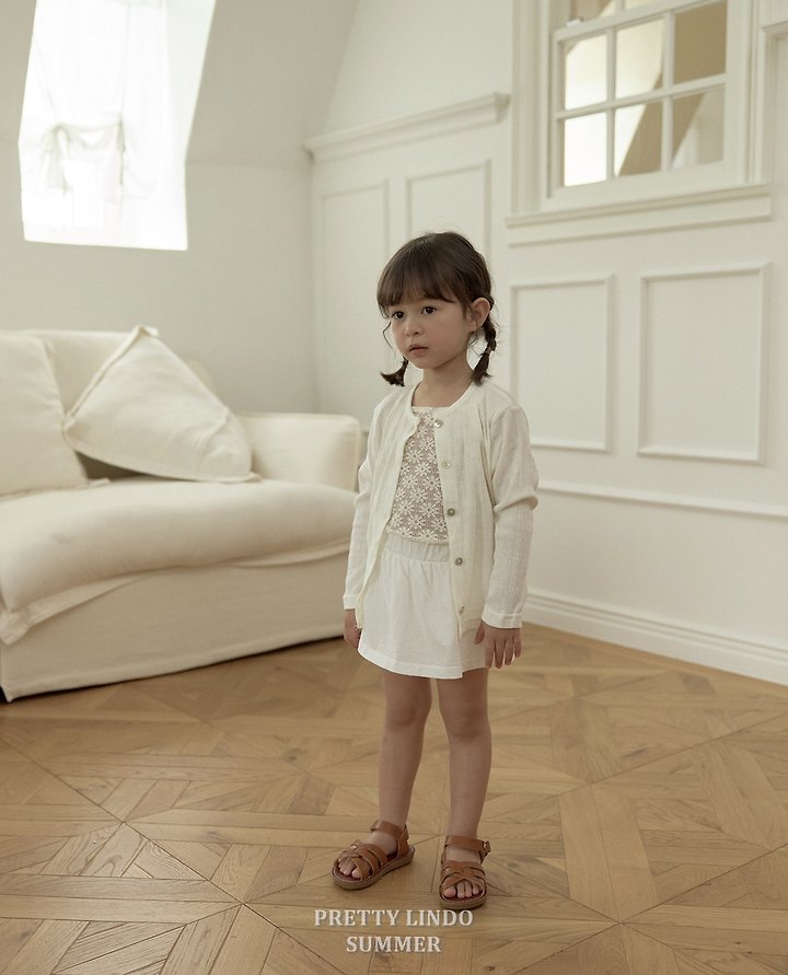 Lindo - Korean Baby Fashion - #babyfever - Flower Knit Sleeveless Tee - 12