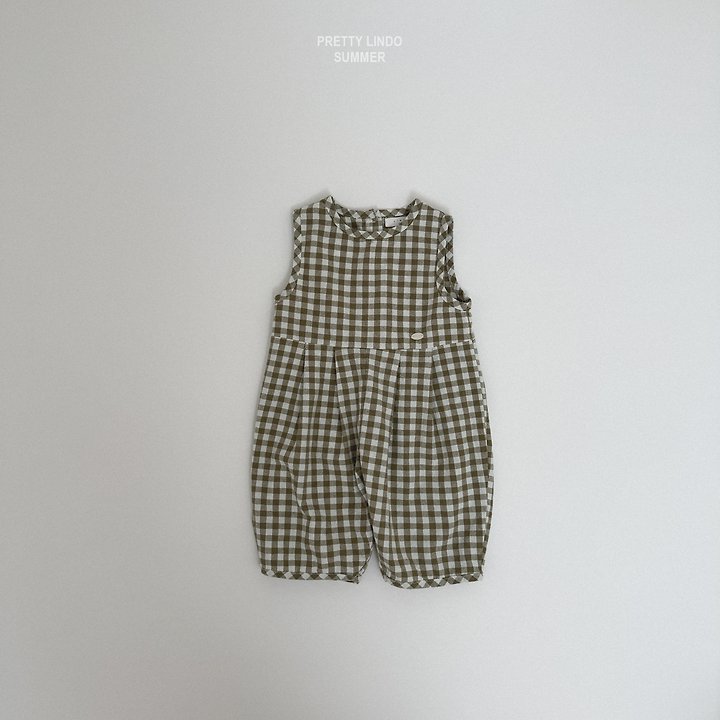 Lindo - Korean Baby Fashion - #babyfever - Check Jumpsuit - 5