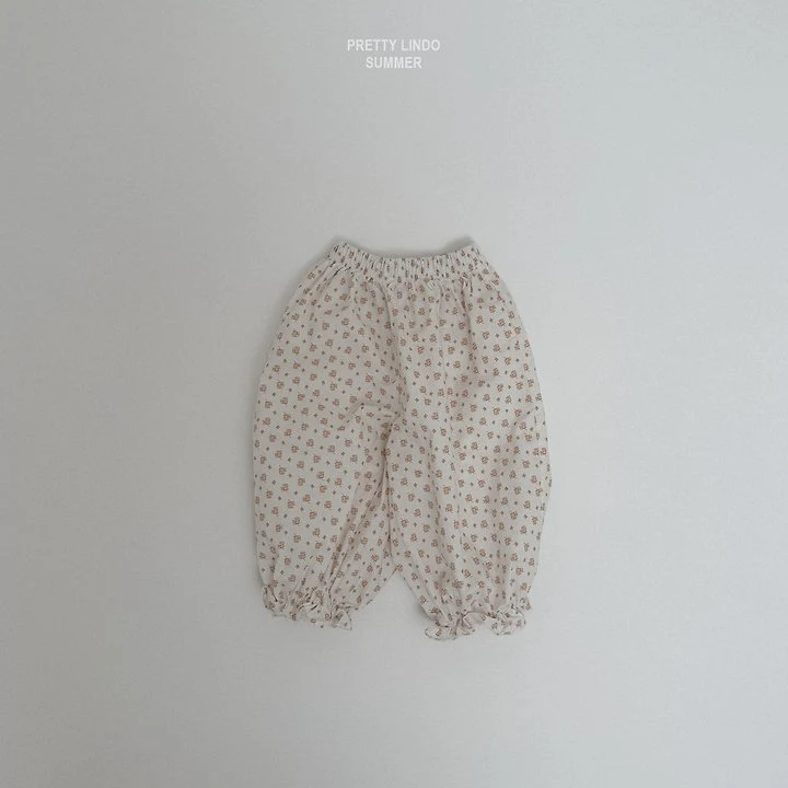 Lindo - Korean Baby Fashion - #babygirlfashion - Mimi Shirring Jogger Pants (Flower) - 3