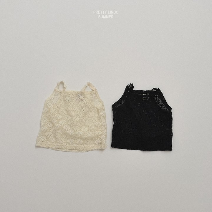 Lindo - Korean Baby Fashion - #babyootd - Flower Knit Sleeveless Tee