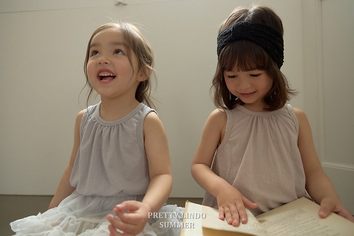 Lindo - Korean Baby Fashion - #babyootd - Shirring Sleeveless Tee - 11