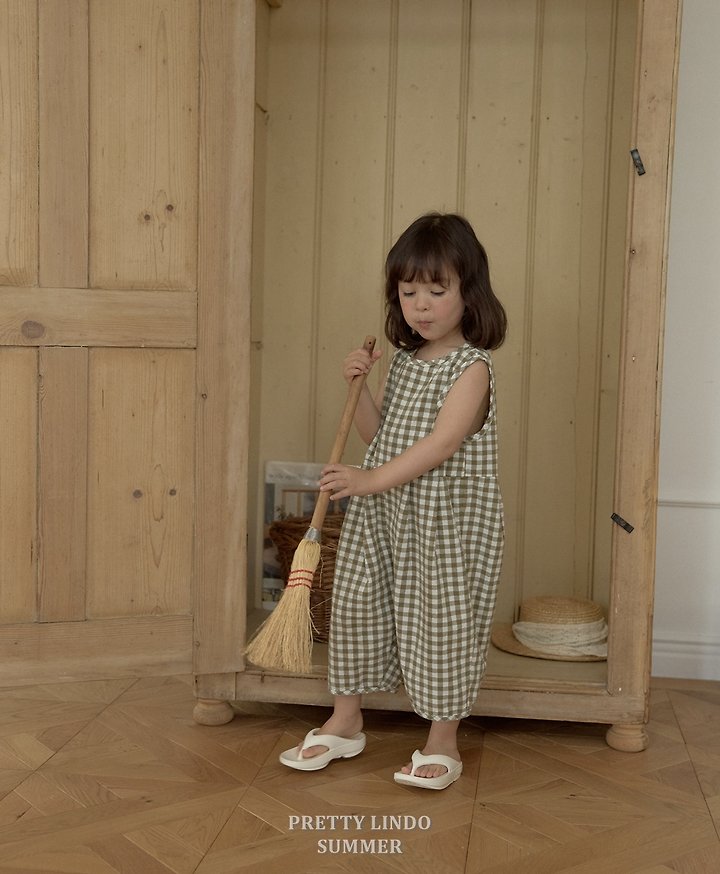 Lindo - Korean Baby Fashion - #babyootd - Check Jumpsuit - 9