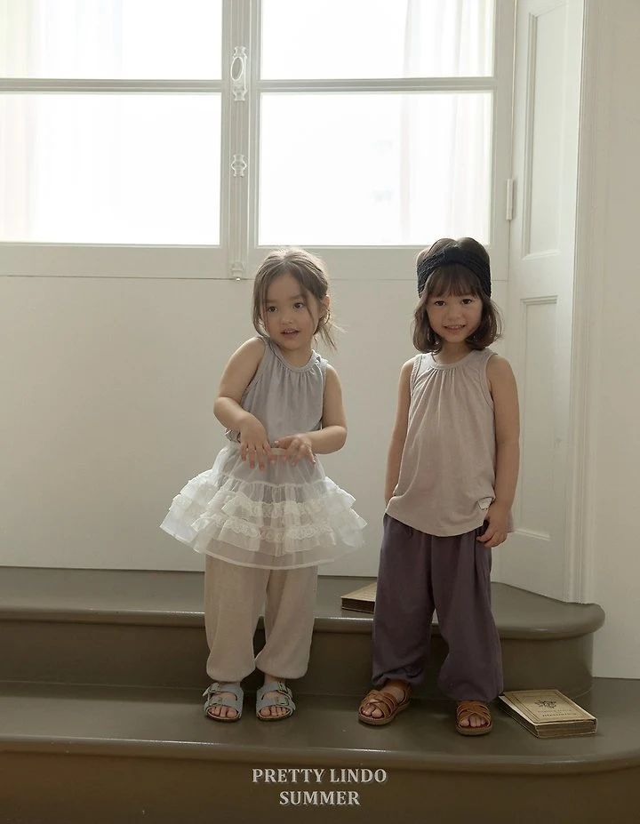 Lindo - Korean Baby Fashion - #babyoutfit - Shirring Sleeveless Tee - 12