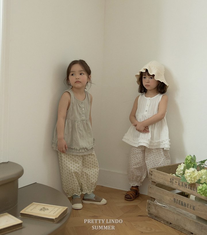 Lindo - Korean Baby Fashion - #onlinebabyboutique - Mimi Shirring Jogger Pants (Flower) - 10