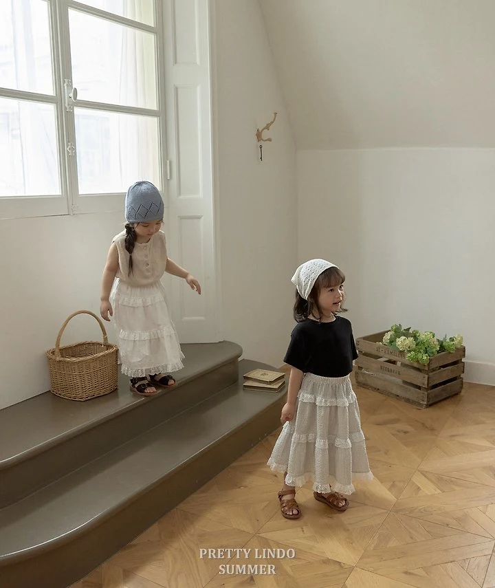 Lindo - Korean Baby Fashion - #onlinebabyboutique - Mary Tiered Skirt (Stripe) - 12