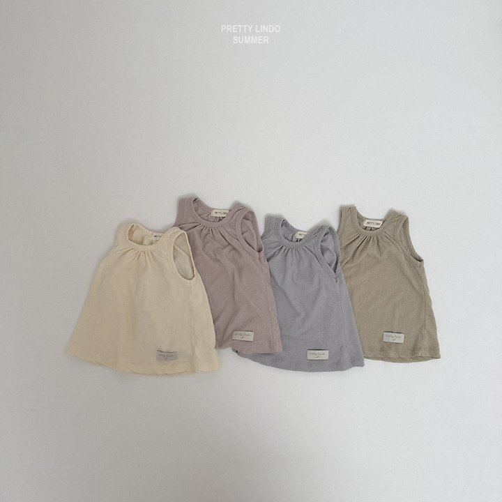 Lindo - Korean Baby Fashion - #onlinebabyshop - Shirring Sleeveless Tee