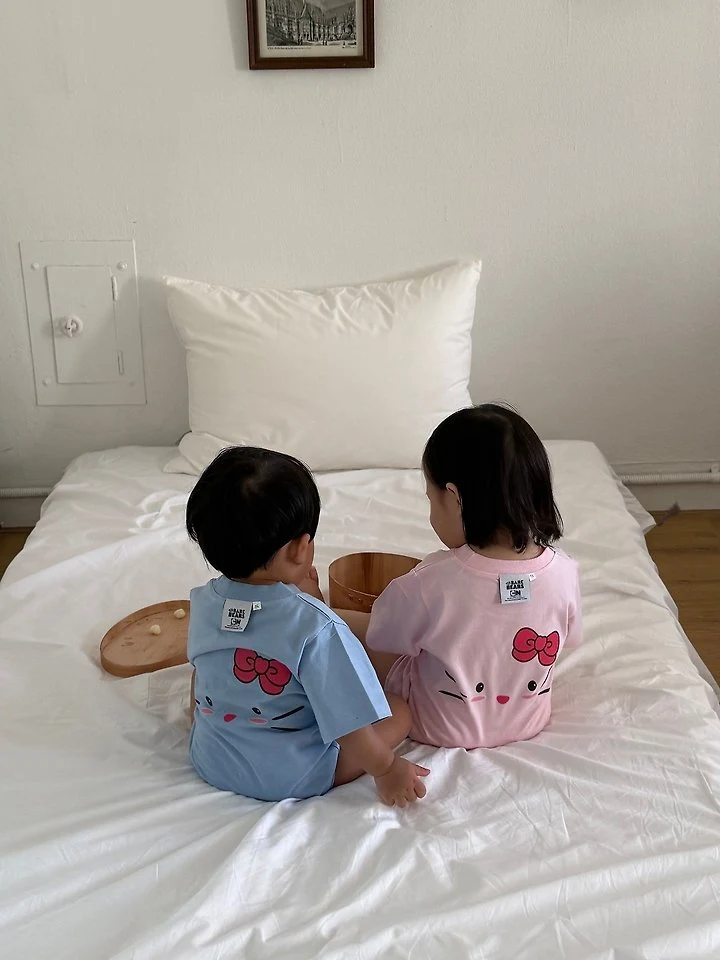 Little Rabbit - Korean Baby Fashion - #babyoutfit - Love Cat Suit