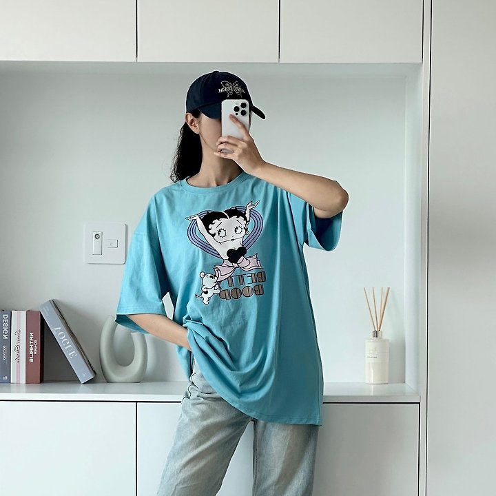 Little Rabbit - Korean Women Fashion - #momslook - Heart Betty Box Tee - 10