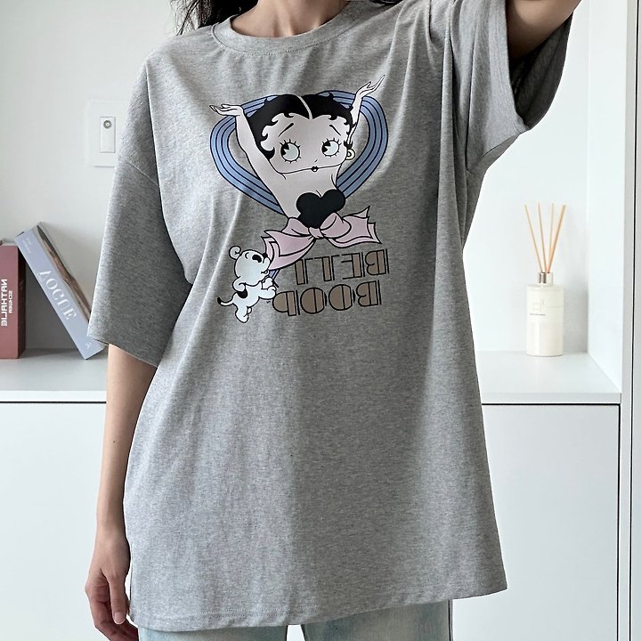 Little Rabbit - Korean Women Fashion - #momslook - Heart Betty Box Tee - 6