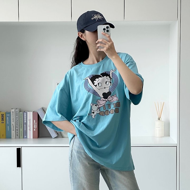 Little Rabbit - Korean Women Fashion - #momslook - Heart Betty Box Tee - 8