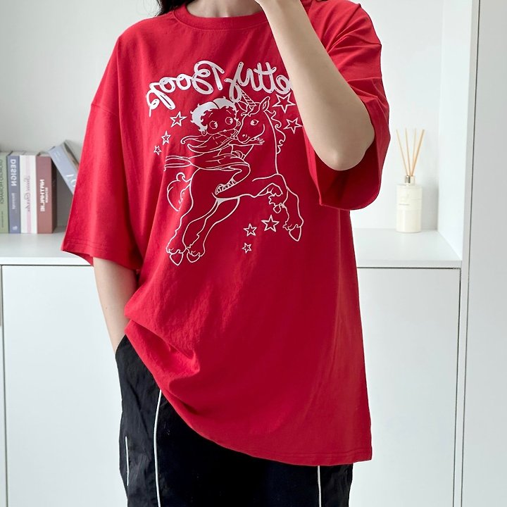 Little Rabbit - Korean Women Fashion - #momslook - Unicorn Betty Box Tee - 5