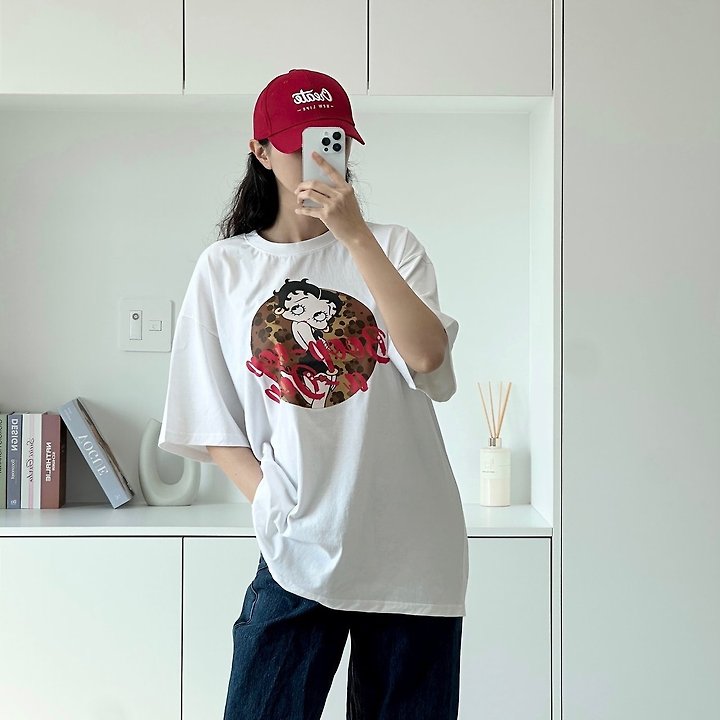 Little Rabbit - Korean Women Fashion - #womensfashion - Leopard Betty Box Tee - 7