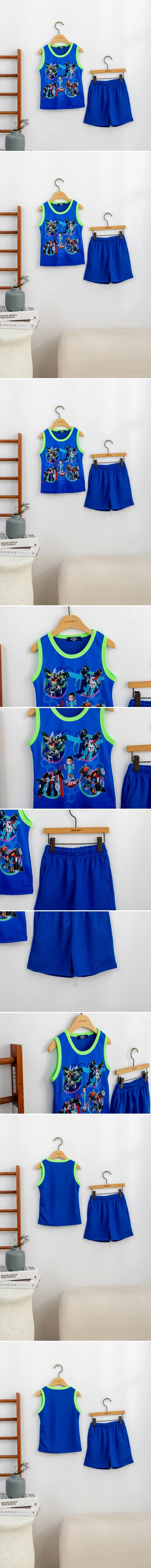 London I - Korean Children Fashion - #fashionkids - Robot Circle Sleeveless Tee
