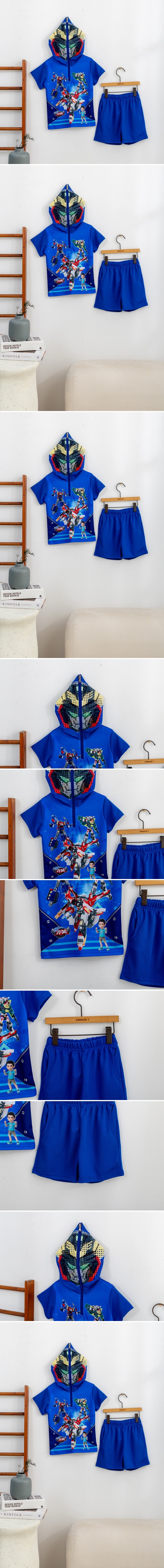 London I - Korean Children Fashion - #littlefashionista - Robot Mask Zip-up Tee