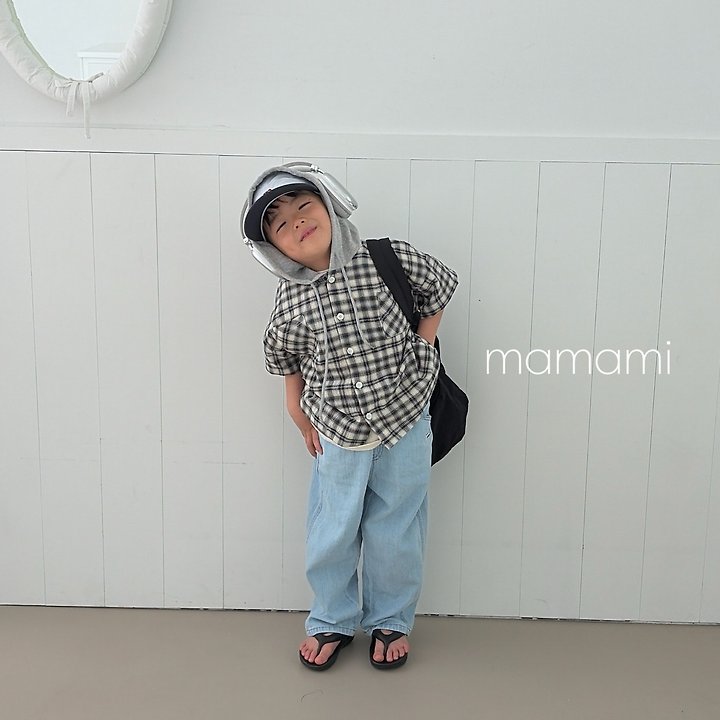 Mamami - Korean Children Fashion - #fashionkids - Checks Hoodie - 7