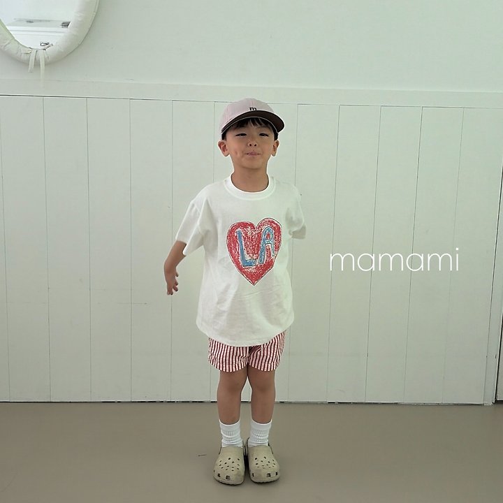 Mamami - Korean Children Fashion - #kidsshorts - Heart Lettering Tee - 3
