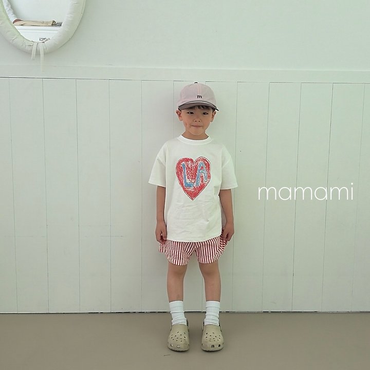 Mamami - Korean Children Fashion - #kidzfashiontrend - Heart Lettering Tee - 5