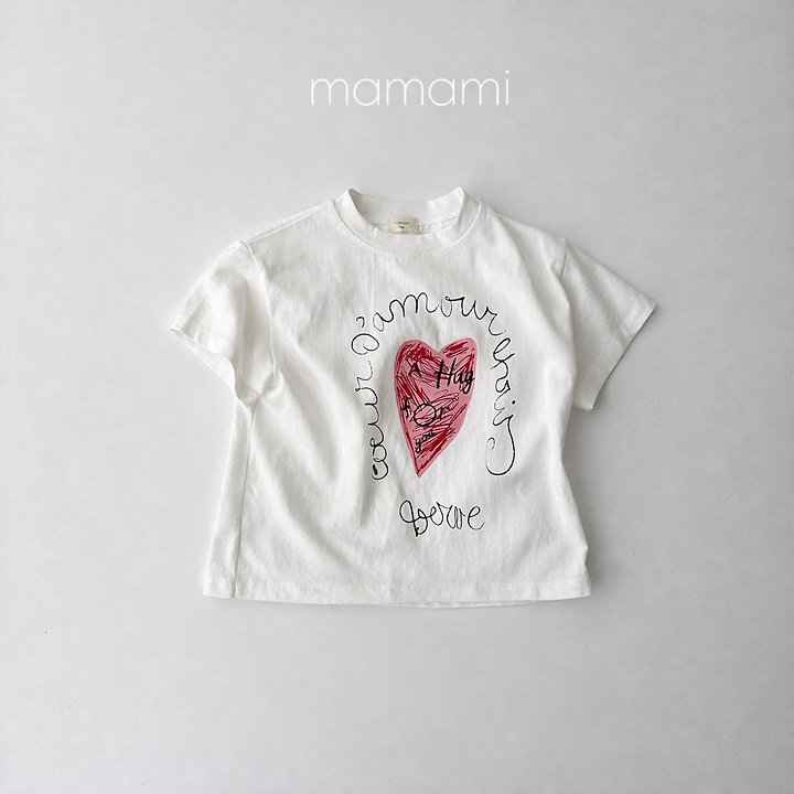 Mamami - Korean Children Fashion - #todddlerfashion - Drawing Heart Tee