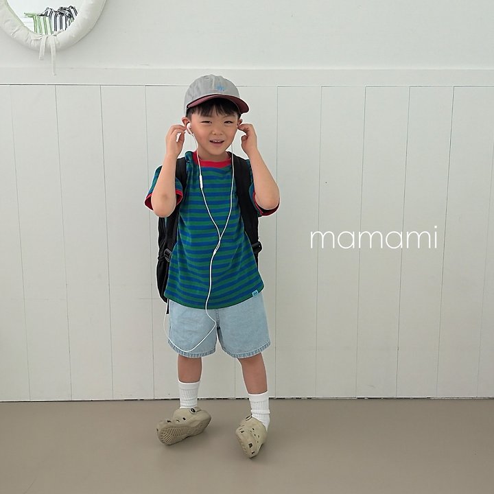 Mamami - Korean Children Fashion - #toddlerclothing - Blue Fit Denim Shorts - 7