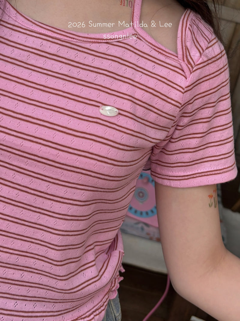 Matilda & Lee - Korean Children Fashion - #kidzfashiontrend - Ruffle Halter Neck Tee - 4