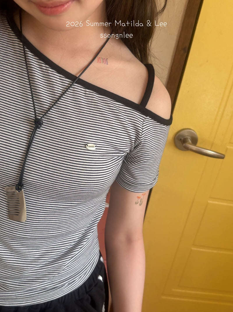 Matilda & Lee - Korean Children Fashion - #Kfashion4kids - Unbalanced Stripe Top - 5