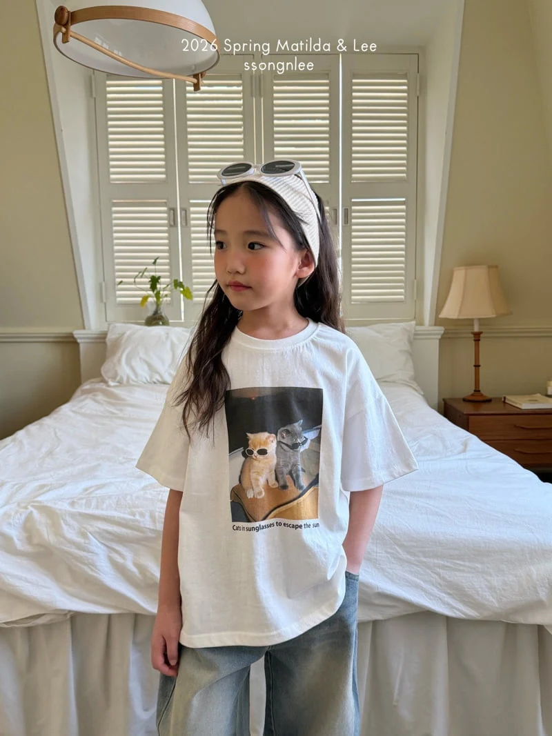 Matilda & Lee - Korean Children Fashion - #Kfashion4kids - Sunglasses Cat Short Sleeve Tee - 7
