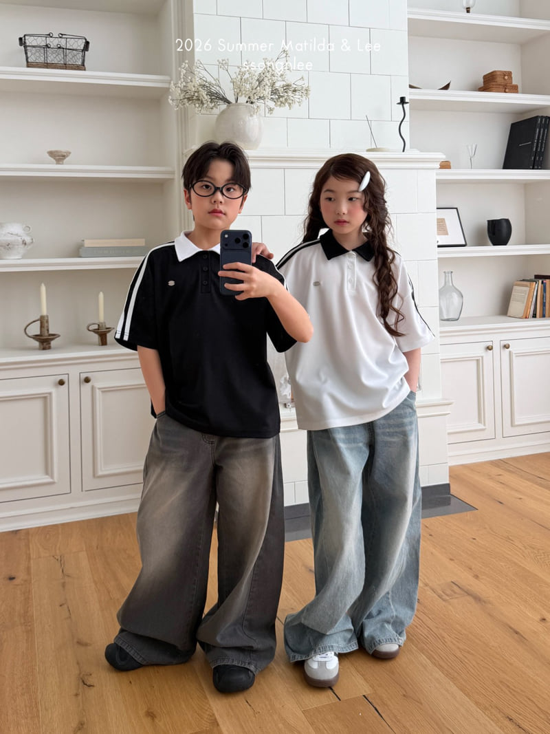 Matilda & Lee - Korean Children Fashion - #Kfashion4kids - Airy Double Line Collar Tee - 10