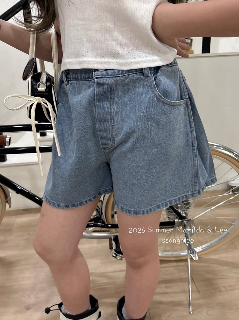 Matilda & Lee - Korean Children Fashion - #childofig - Pleated Denim Shorts