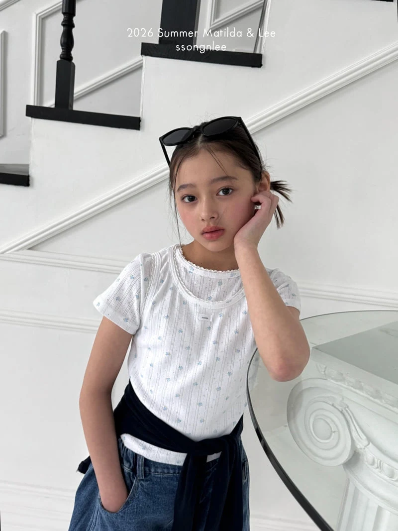 Matilda & Lee - Korean Children Fashion - #childofig - Flower Short Sleeve Tee - 9