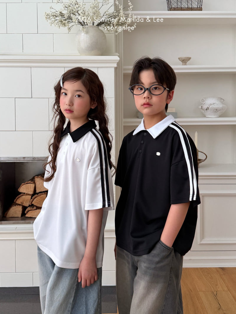 Matilda & Lee - Korean Children Fashion - #childofig - Airy Double Line Collar Tee