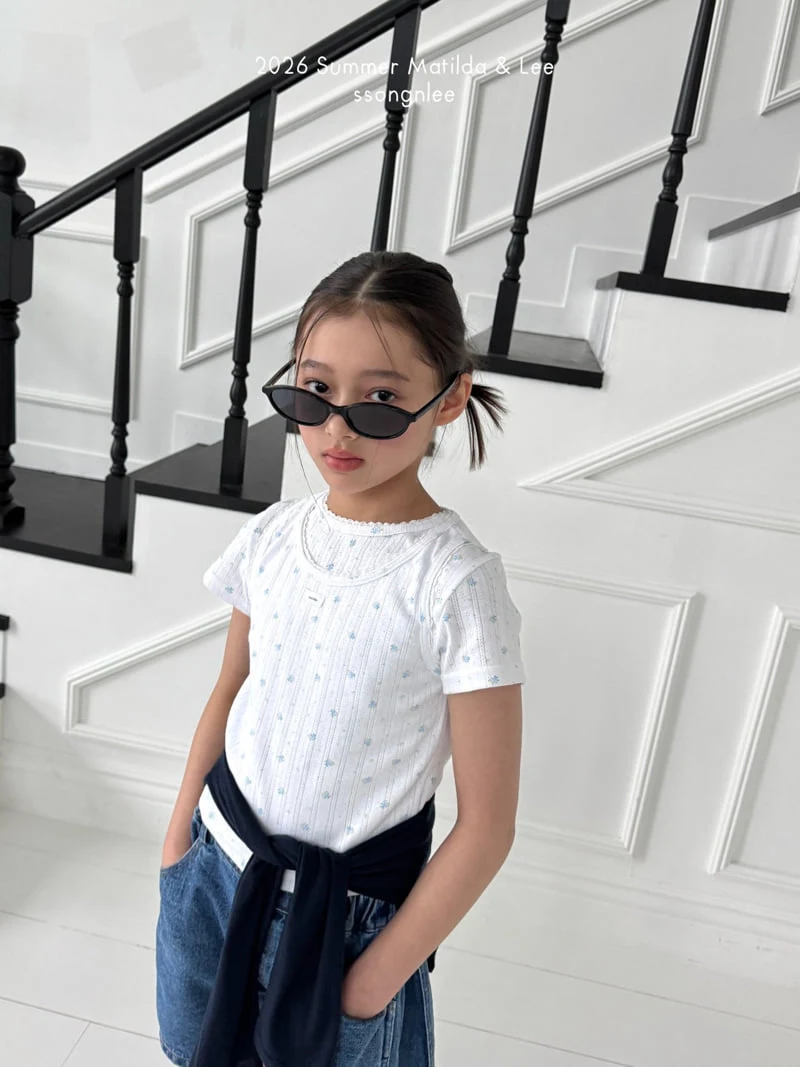 Matilda & Lee - Korean Children Fashion - #childrensboutique - Flower Short Sleeve Tee - 11