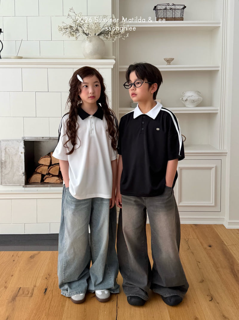 Matilda & Lee - Korean Children Fashion - #childrensboutique - Airy Double Line Collar Tee - 3