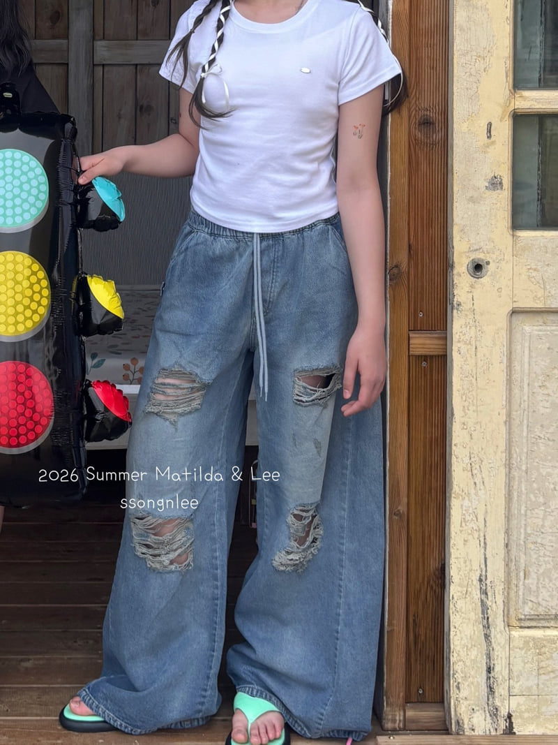 Matilda & Lee - Korean Children Fashion - #designkidswear - Damaged Denim Pants - 8