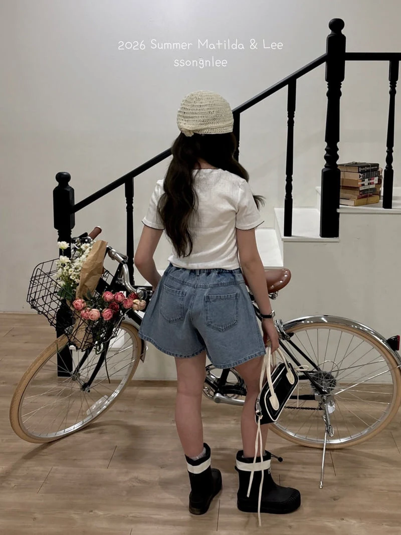 Matilda & Lee - Korean Children Fashion - #childrensboutique - Pleated Denim Shorts - 4