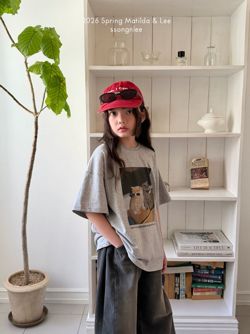 Matilda & Lee - Korean Children Fashion - #designkidswear - Sunglasses Cat Short Sleeve Tee